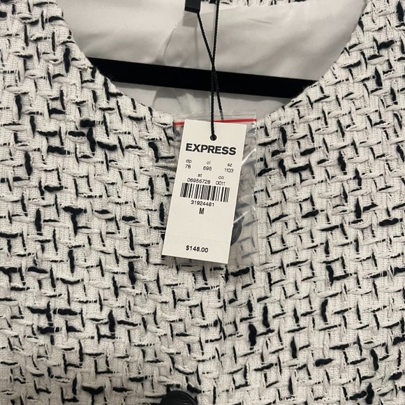 Black and White Cropped Tweed Jacket - Picture 7 of 7